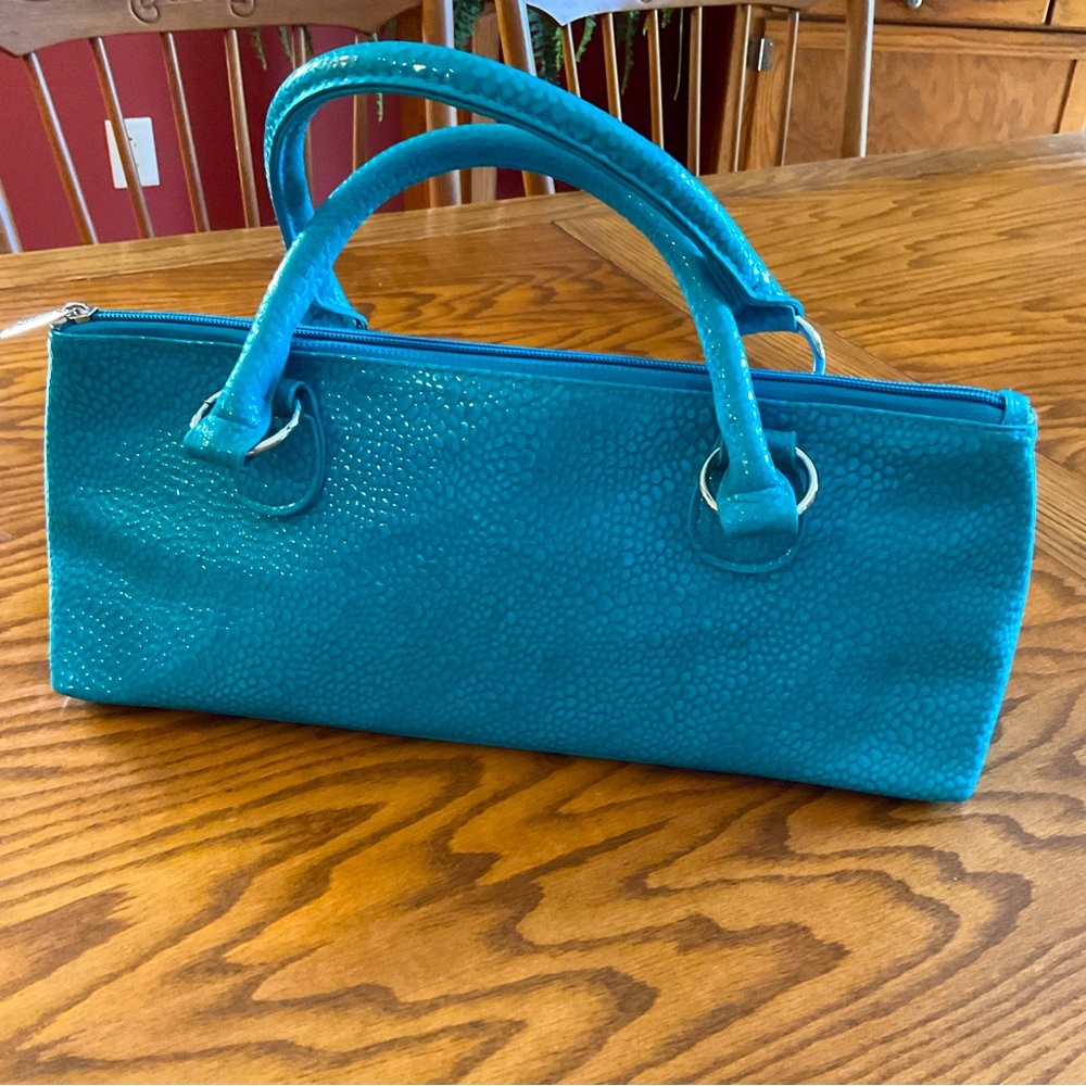Primewear Blue Turquoise Serpentes Insulated Single Wine Bottle Tote
